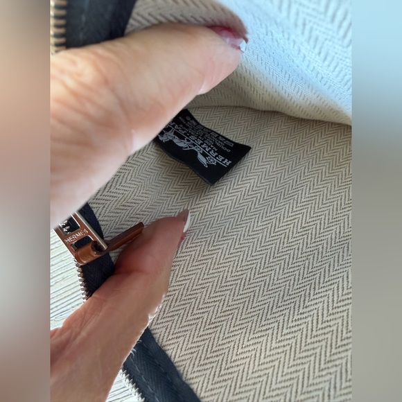 Hermes fabourg corner case in blue wool, large model - Picture 5 of 9